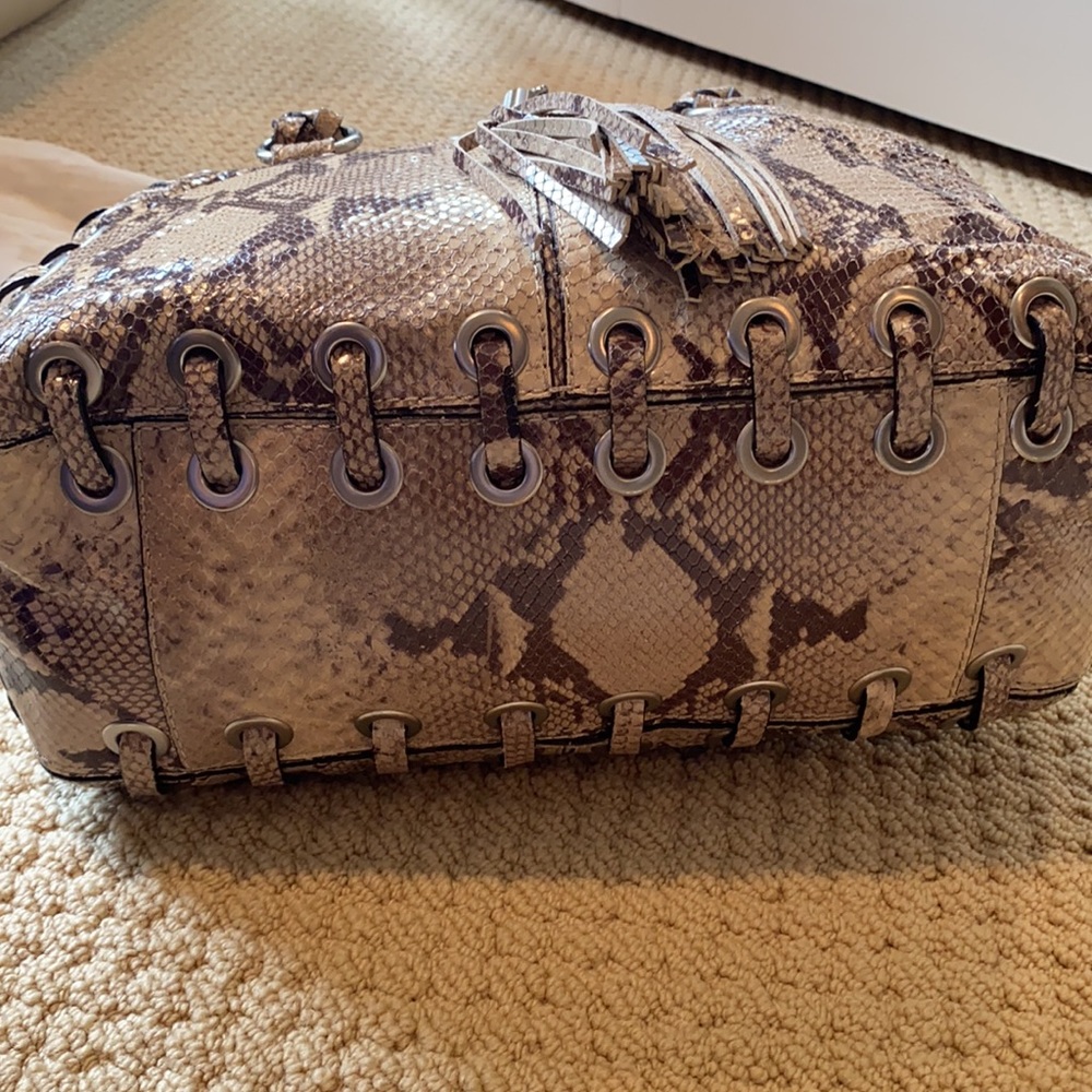 Michael Kors Python Skin Medium Tote With Tassles - image 3
